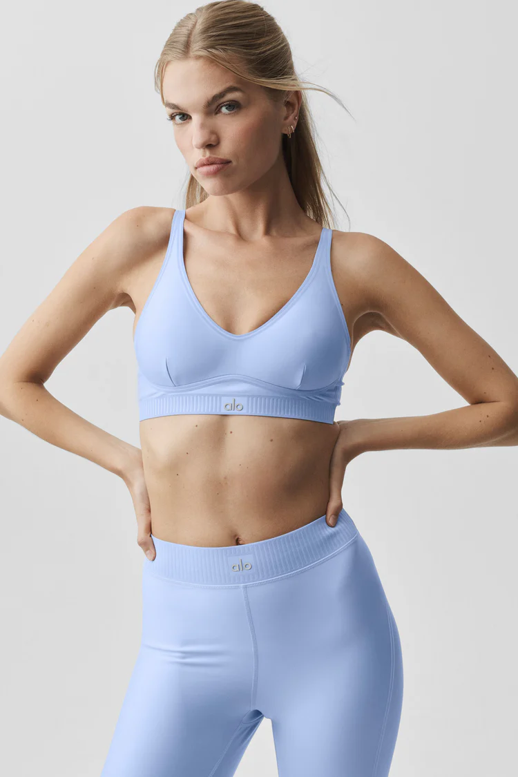 Alo Airlift Line Up Bra Light Blue