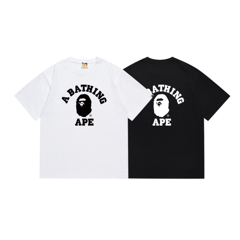 Bape Bicolor College T-shirt WhiteBlack