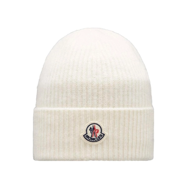 Moncler Cashmere Wool Beanie White