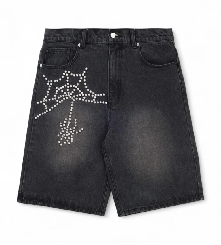 Boredom Kills Pearl Spider Jorts Black