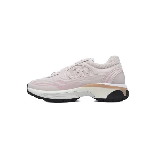 Chanel Fabric Laminated Low Top Sneakers Pink G45077 B16748 NY270