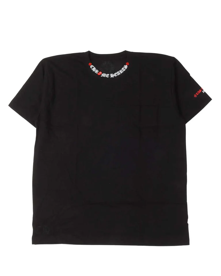 Chrome Hearts Rolling Stones Neck Logo Tee Black