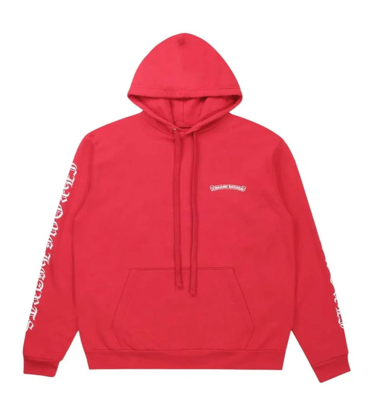 Chrome Hearts Scroll Logo Hoodie Red