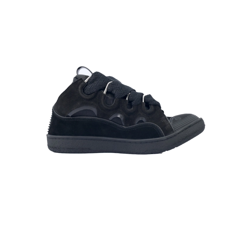 Lanvin Leather Curb Triple Black Sneaker