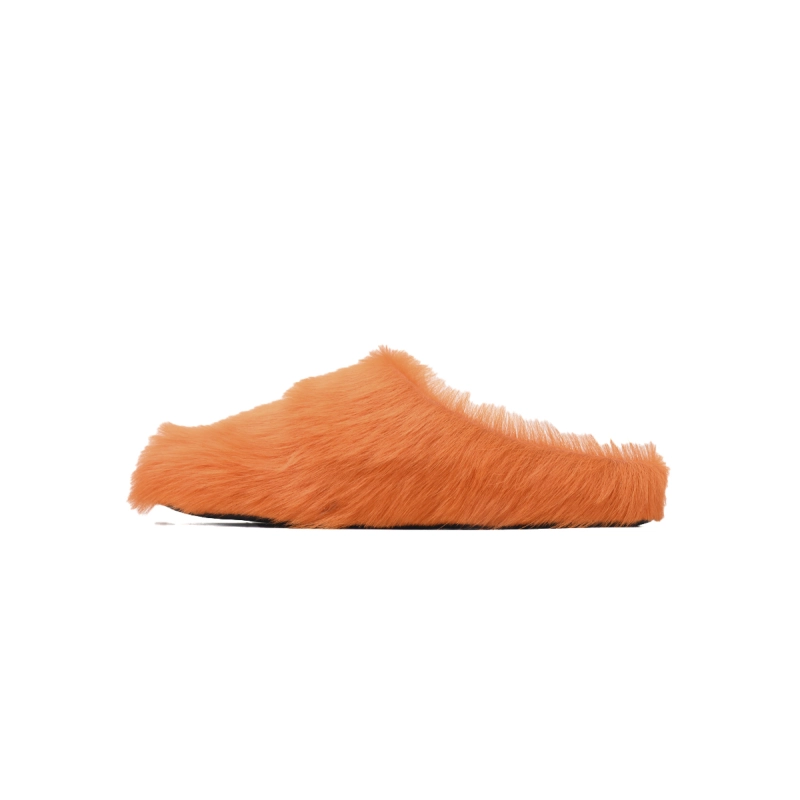 Marni Long-Hair Fussbett Slide Orange